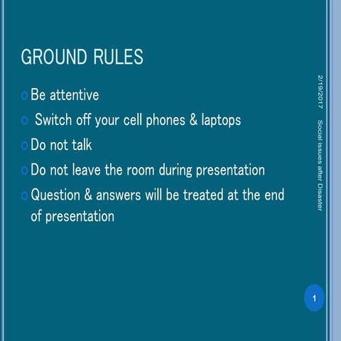 Social issues after disaster (2)