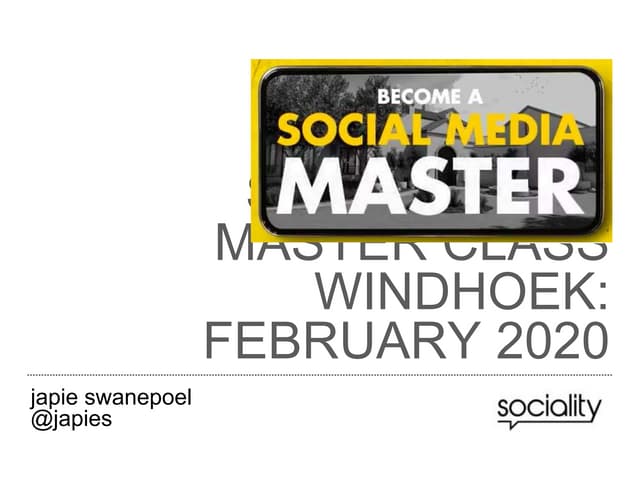 Sociality social media master Windhoek 2020