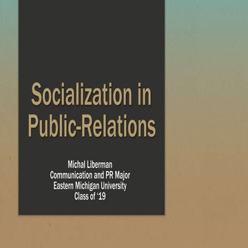 Socialization in Public Relations