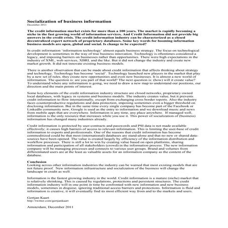 Socialization Of Business Information