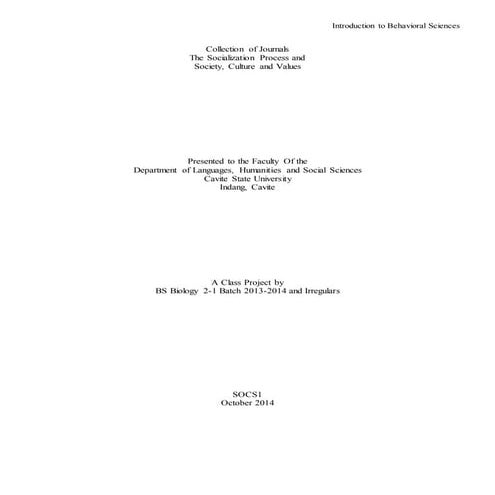 Socialization Process