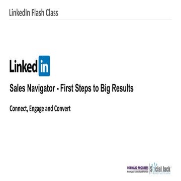 Social Jack Flash Class - LinkedIn Sales Navigator - First Steps to Big Resul...