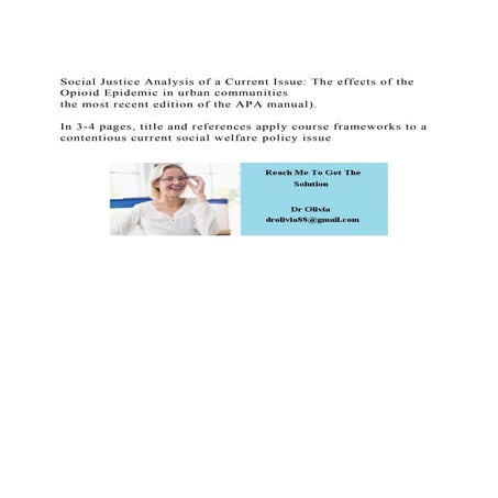 Social Justice Analysis of a Current Issue The effects of the O.docx