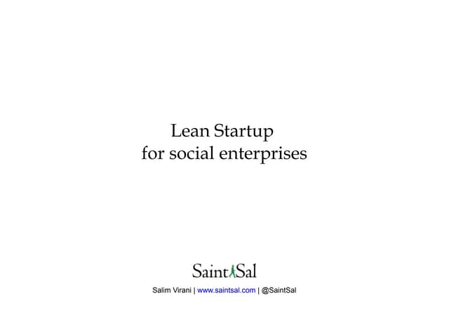 Lean Startup for Social Enterprises