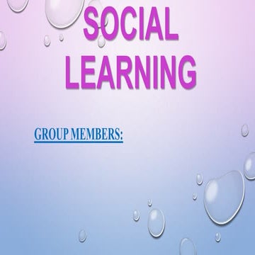 Social learning