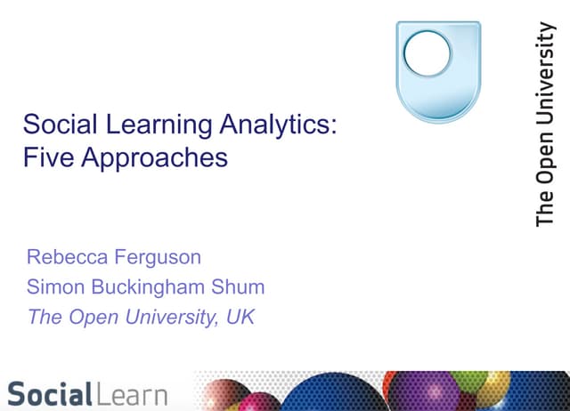 Social learning analytics:  LAK 2012