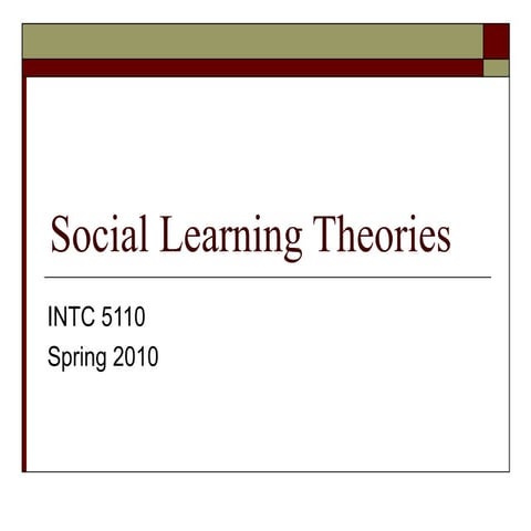 Social learning theories