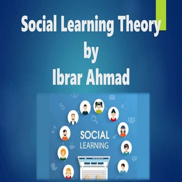 Albert Bandura's Observational Learning Theory | PPTX