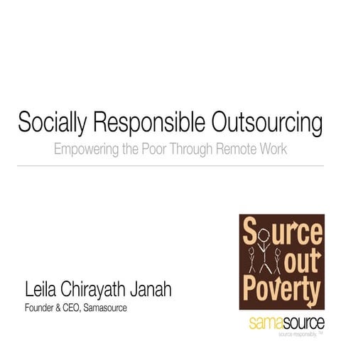 Socially Responsible Outsourcing 101