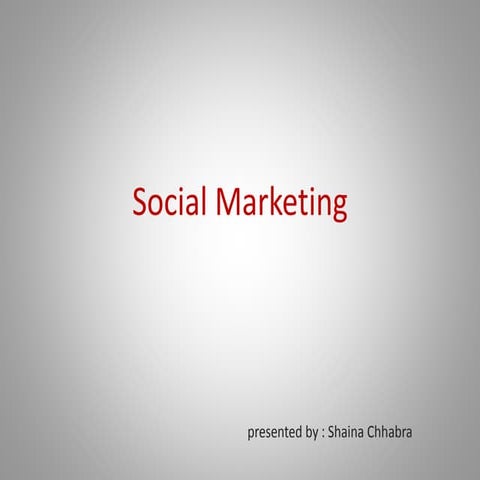 Social marketing