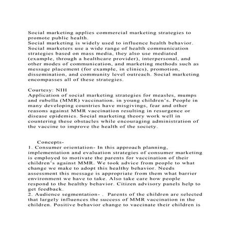 Social marketing applies commercial marketing strategies to promot.docx