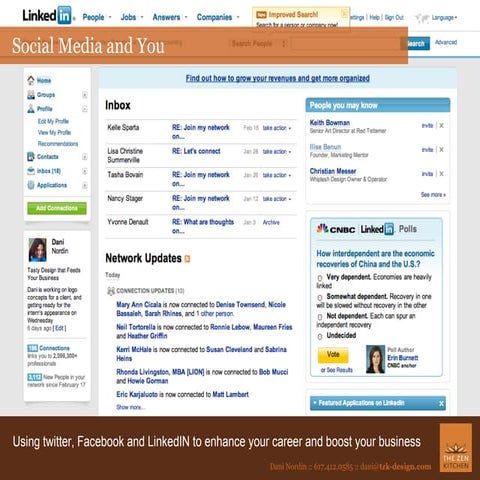 Social Media and You: How you can use LinkedIn, Twitter, and Facebook to buil...