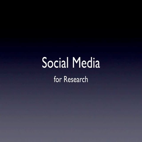 Social Media for Researchers