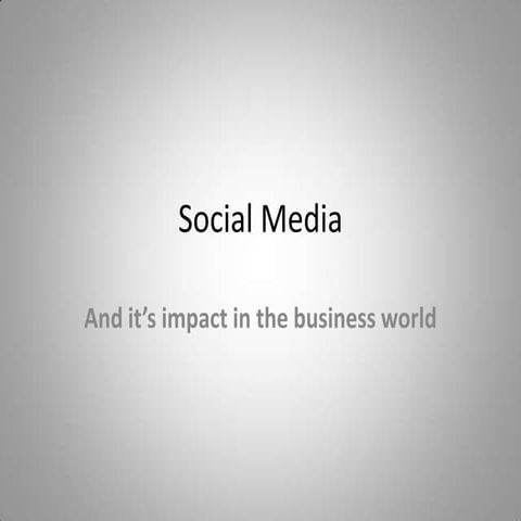 Social Media and it's Impact in the Business World