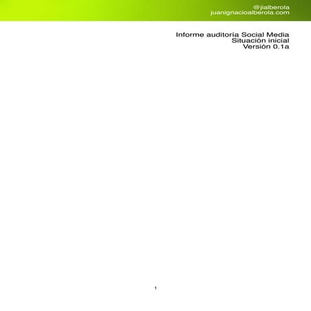 Informe inicial para auditoría Social Media
