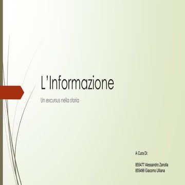 L'informazione nei dati