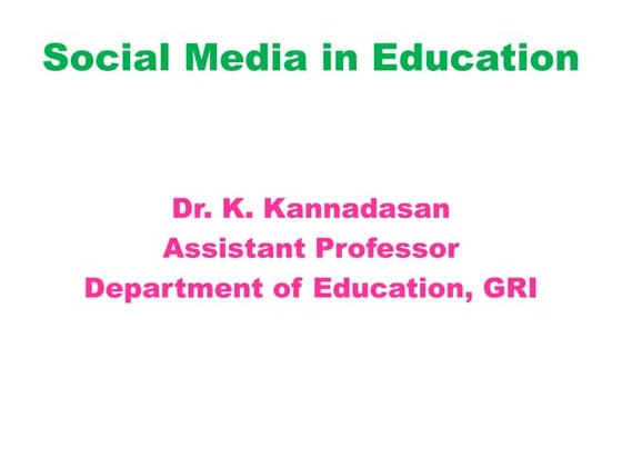 Role of social media in education | PPT