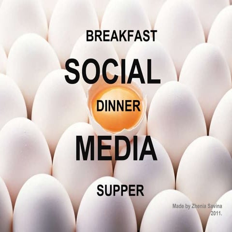Social Media: Breakfast. Dinner. Supper (for conference of EHU "Europe-2011: ...