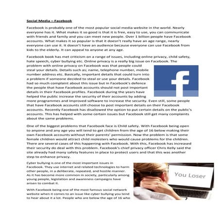 Social media   facebook