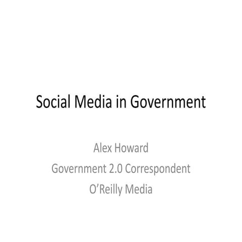 Social Media and Government 2.0