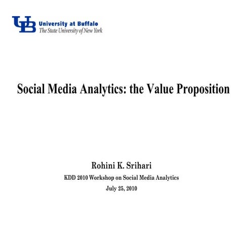 Social Media Analytics: The Value Proposition