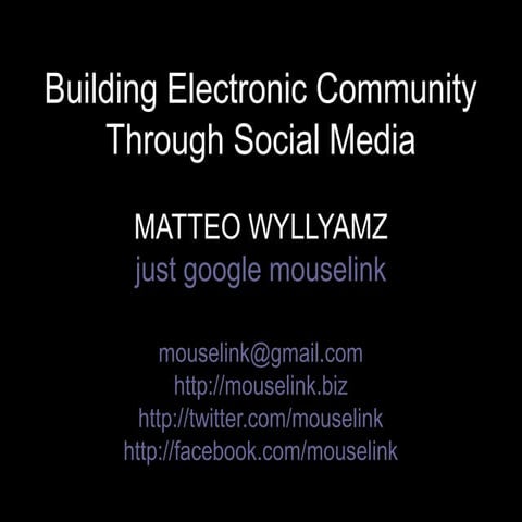 Social Media Marketing welcome & course outline (2009)
