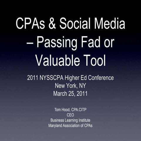 Social Media & CPAs  NYSSCPA