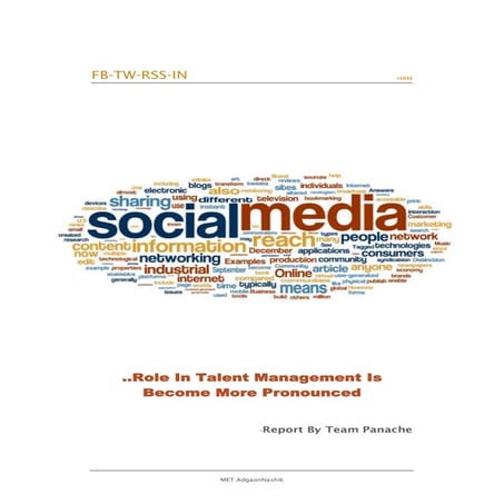 Role Of Social Media- In Talent Management 
