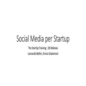 Social media per Startup