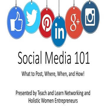 Social Media 101 - Notes from Our Workshop