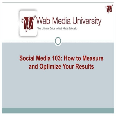 Social Media 103: How to Measure and Optimize Your Results