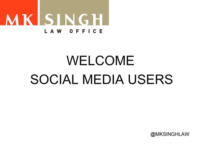 Social media And the Law