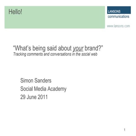 What's being said online about your brand?