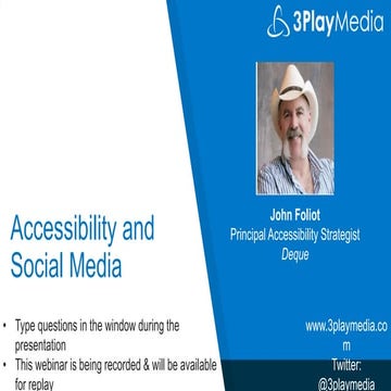 Accessibility and Social Media