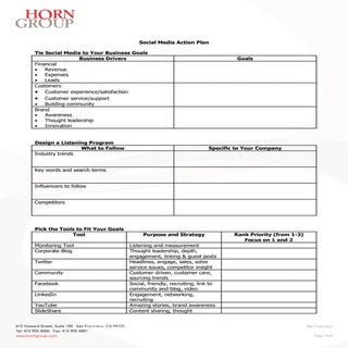 Social Media Action Plan Template