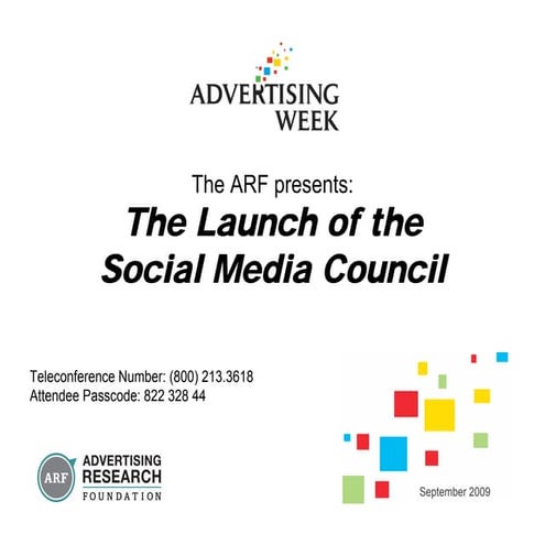 ARF Social Media Council - AdWeek 2009