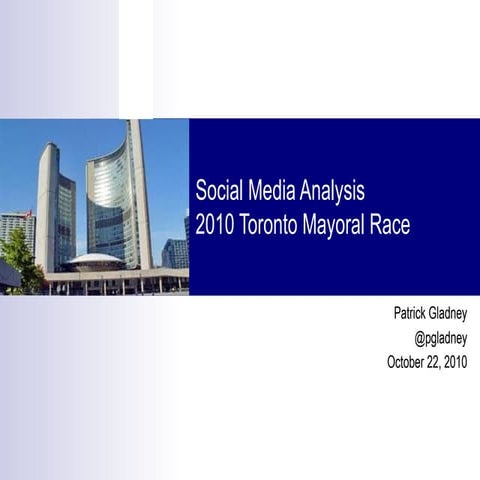 Social media analysis for toronto 2010 mayoral election