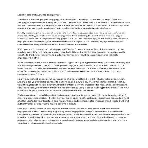 Social media and audience engagement