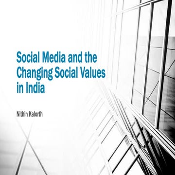 Social media and changing social values in india