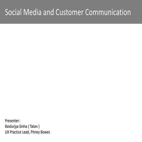 Social media and customer communications