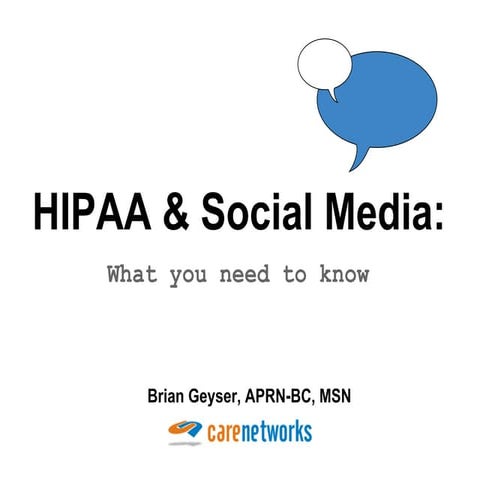Social media and HIPAA