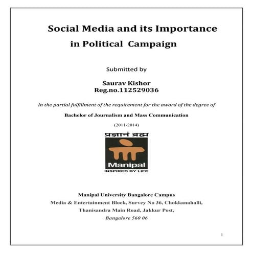 Research on Social media and its importance in political campaign