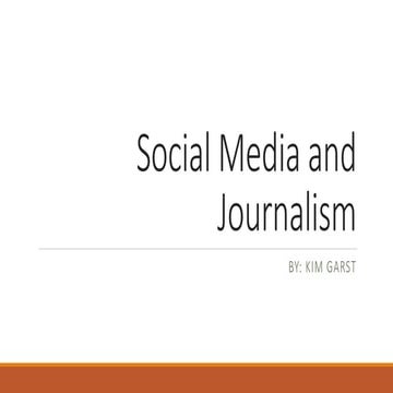Social media and Journalism