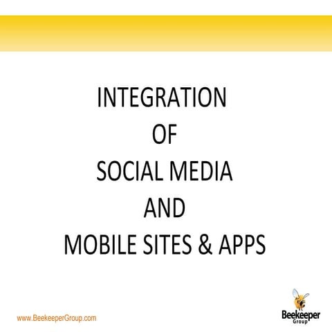Integration of Social Media and Mobile Websites & Apps