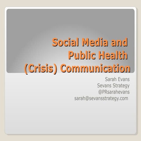 Social Media And Public Health Communications