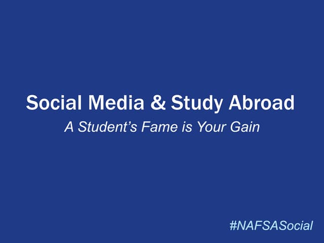 Social Media and Study Abroad: A St...