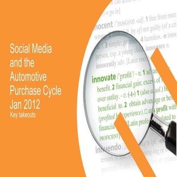 Social media and the automotive purchase cycle