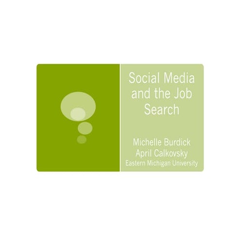 Social Media and the Job Search
