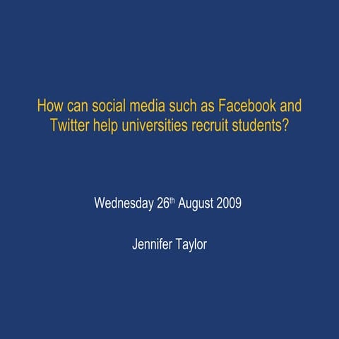 Social media and universities presentation | PPT