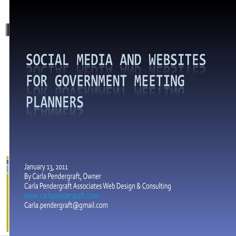 Social media and websites for government meeting planners